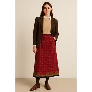 Pendleton Womens Wrap Skirt 8 Red Academia Collegiate Grunge 90s Phoebe Buffay